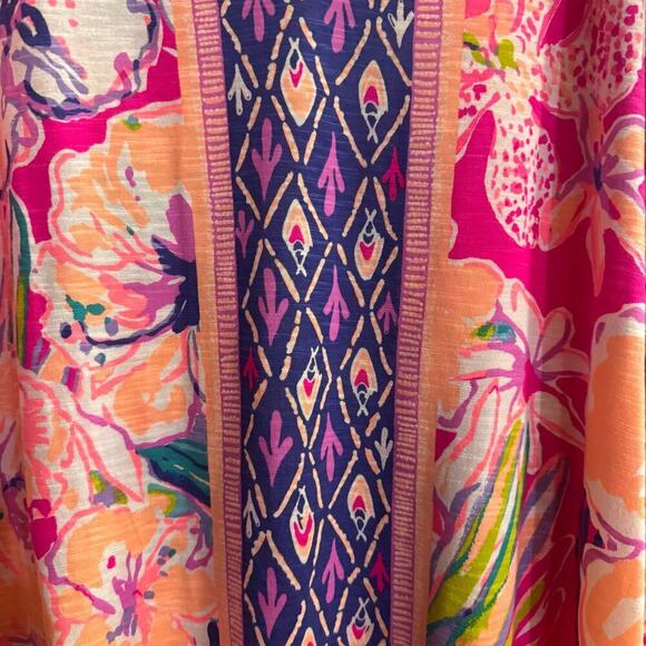 Lilly Pulitzer Paradis Swing Multicolor Long Sleeve Floral Dress Modal Medium - Picture 7 of 7